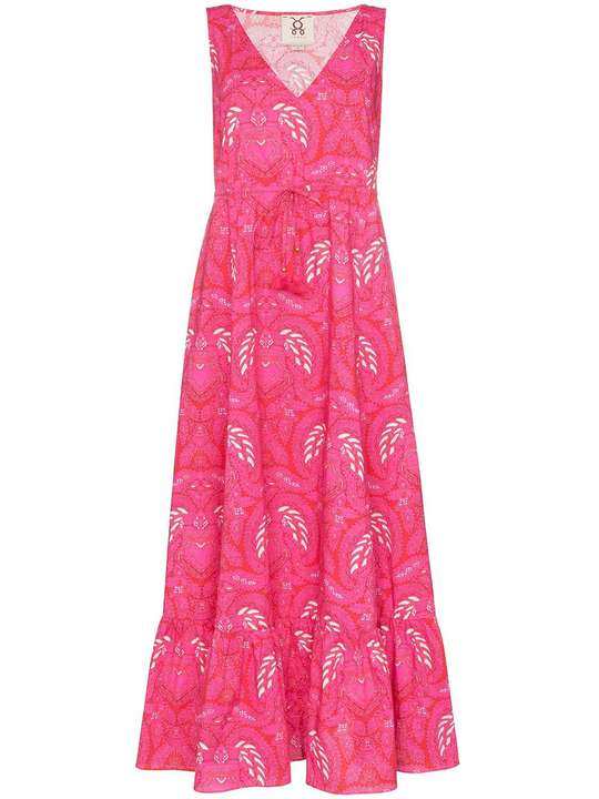 Indira batik-print maxi dress展示图