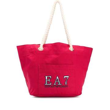 embroidered logo tote bag