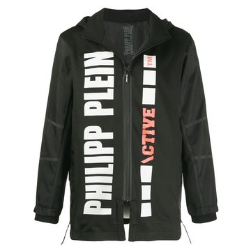 logo print hooded jacket