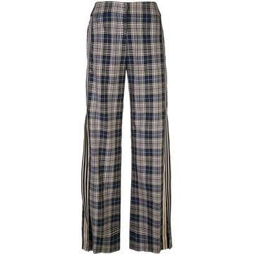 checkered wide-leg trousers