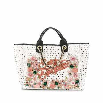 jewel embellished tote bag