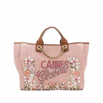 jewel embellished tote bag
