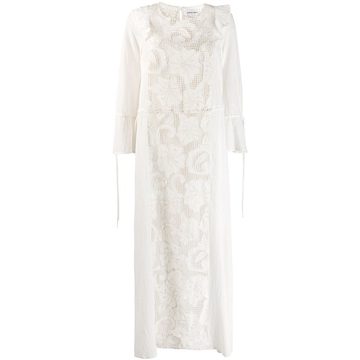 embroidered floral panel dress