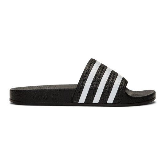 Black & White Adilette Sandals展示图