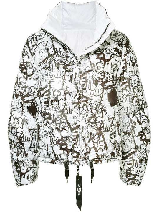 graffiti print high tech down jacket展示图