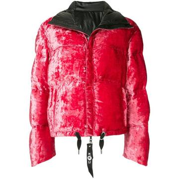 reversible velvet puffer jacket