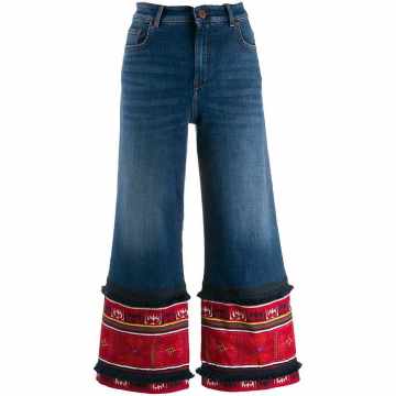 flared cropped denim jeans