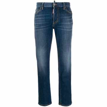 washed cropped jeans