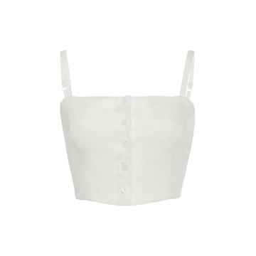 Pear Cropped Linen Top