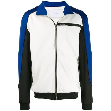 zipped colour-block jacket