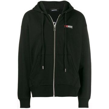 zip-up logo hoodie