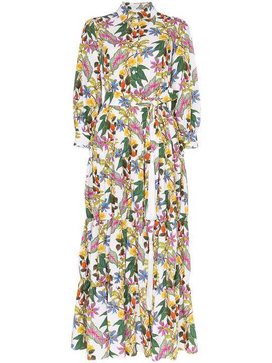 floral print shirt maxi dress展示图