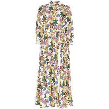 floral print shirt maxi dress