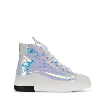 chunky iridescent sneakers