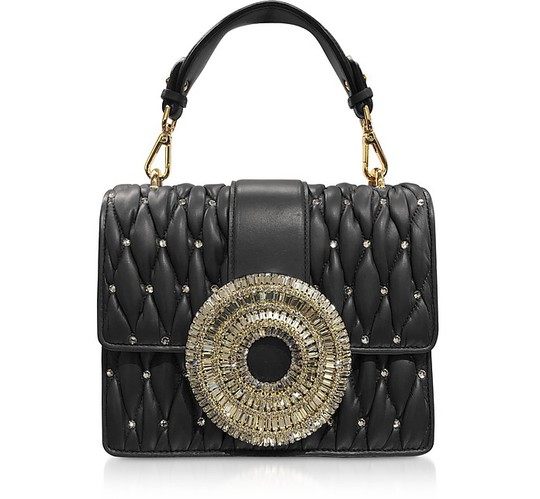 Gio Black Nappa Leather & Crystal Handbag展示图