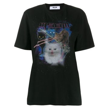 猫图案T恤