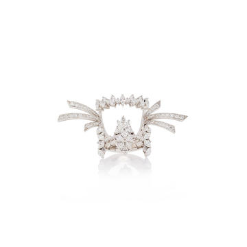 Statement 18K White And Diamond Ring