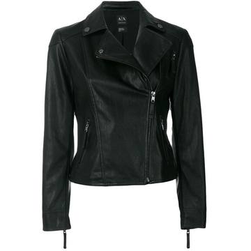 cropped fitted biker jacket