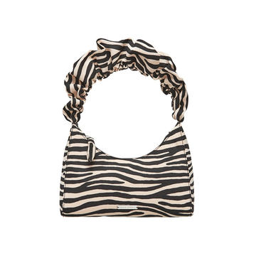 Aurora Zebra Print Scrunchie Strap Shoulder Bag