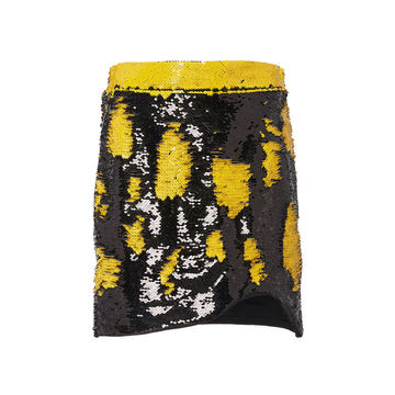 Sequined Two-Tone Mini Skirt