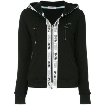 logo print zipped hoodie