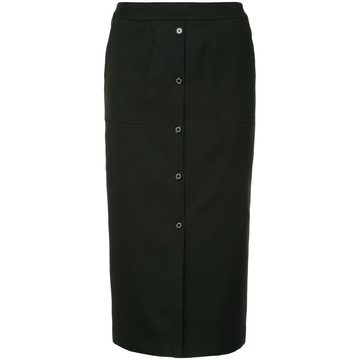 button front skirt