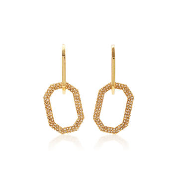 Elongated Pave Octagon Link P Earring