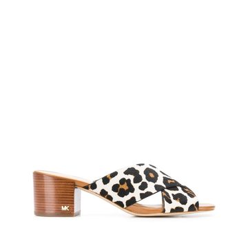 Abbott leopard print mules