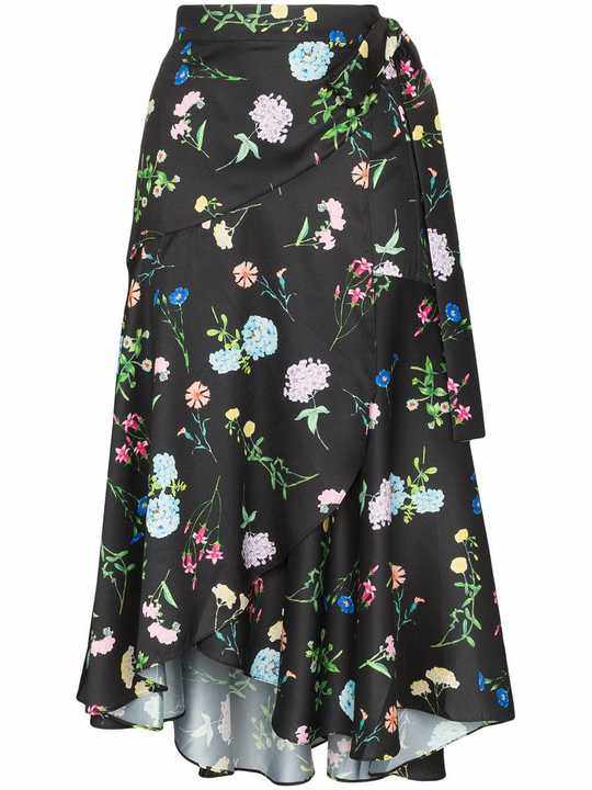 Fresa floral print midi-skirt展示图