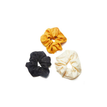 Set-Of-Three Bree Studded Crepe Scrunchies