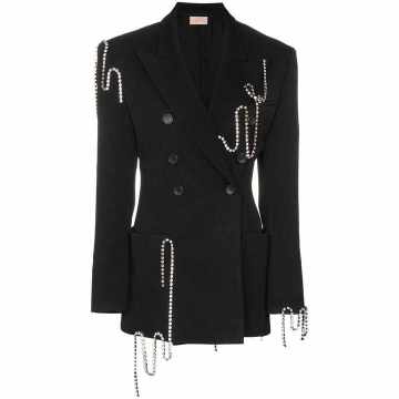 crystal-chain tailored jacket