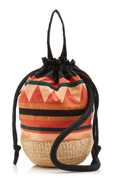 Akella Abaca-Paneled Printed Basket Bag展示图