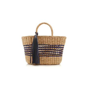 Vega Striped Raffia Tote