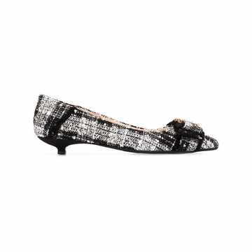 Annavera crystal-embellished bouclè ballet flats