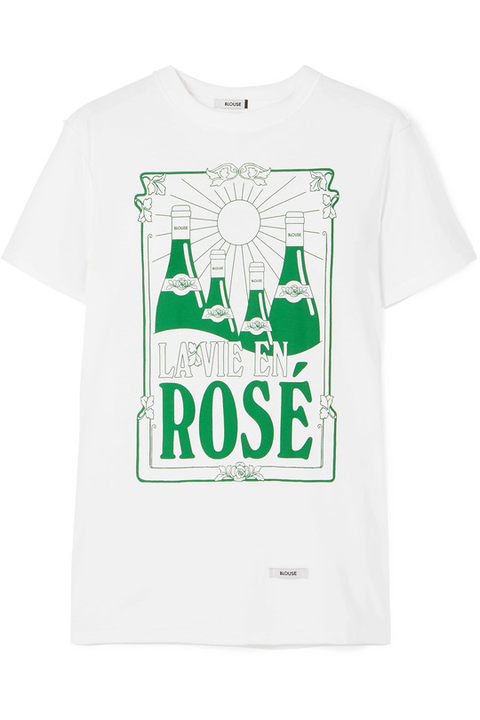 La Vie En Rosé 印花纯棉平纹布 T 恤展示图