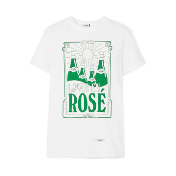 La Vie En Rosé 印花纯棉平纹布 T 恤