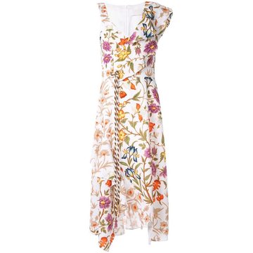 asymmetric waffle floral dress