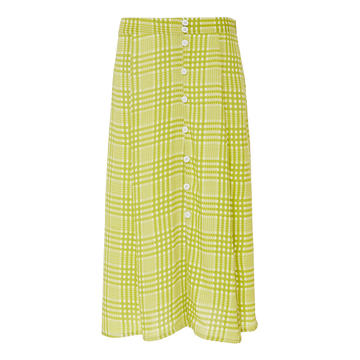 Marin Checked Crepe Midi Skirt