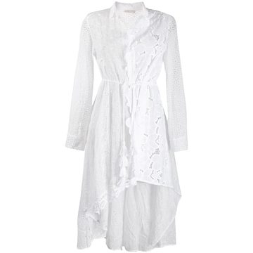 asymmetric broderie anglaise shirt dress