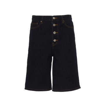 Rigid High-Rise Straight-Leg Jean Shorts