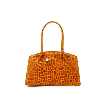 Mini Portfolio Croc-Embossed Leather Bag