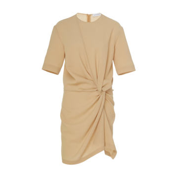 Asymmetrical Drape Wool-Crepe Dress