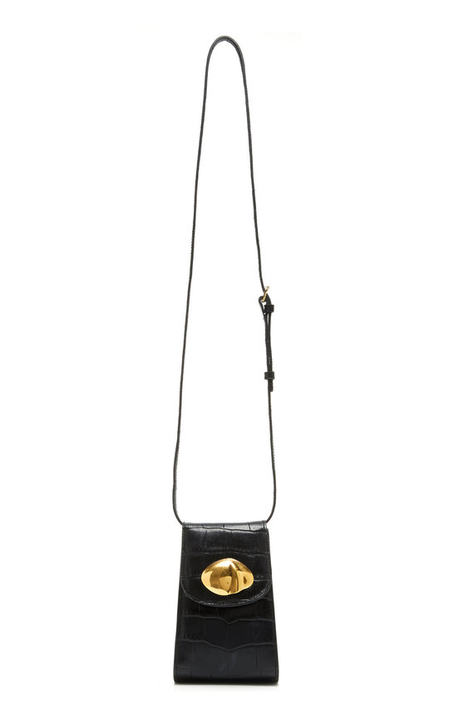 Camera Croc-Embossed Leather Crossbody Bag展示图