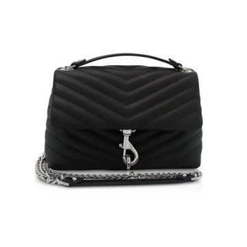 Black Quilted Leather Edie Xbody Bag