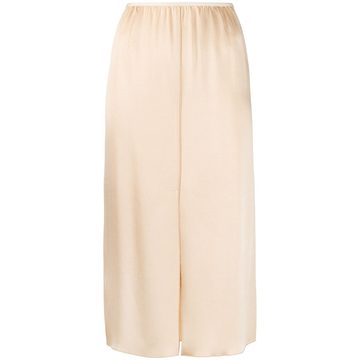 high-waist slit-detail skirt