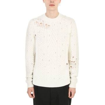 Damir Doma Kirg White Wool Knit