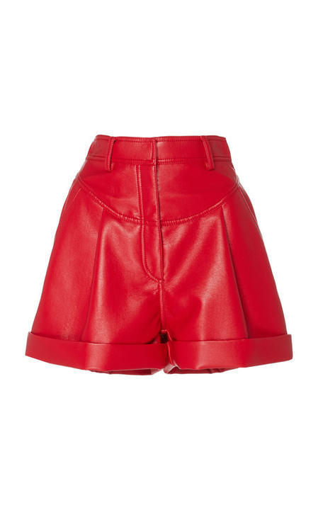 Quilted Faux Leather Shorts展示图