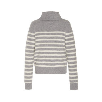 Striped Cashmere Turtleneck Sweater