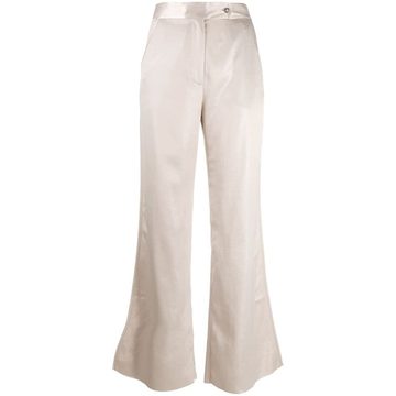 satin flared trousers