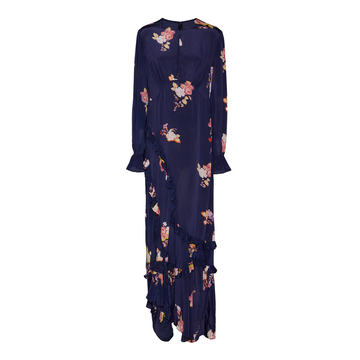 Gabriella Ruffled Floral-Print Crepe De Chine Maxi Dress